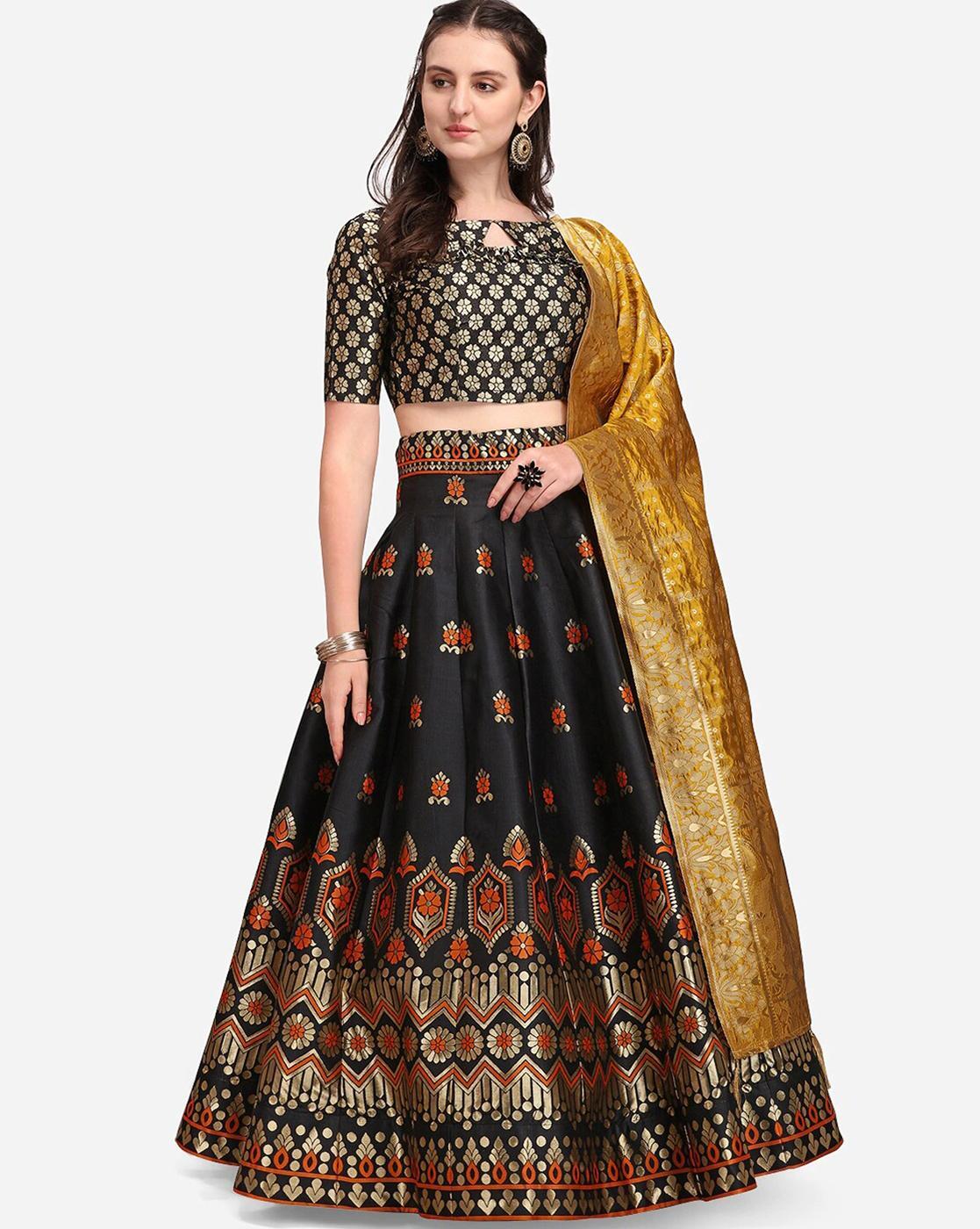 Green Silk Designer Lehenga For Girls – Gunj Fashion