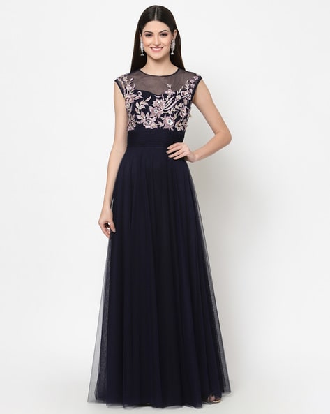 Buy online Beige Embellished Gown Dress from western wear for Women by Just  Wow for ₹1599 at 60% off | 2024 Limeroad.com