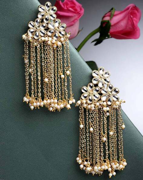 Artificial hot sale long earrings