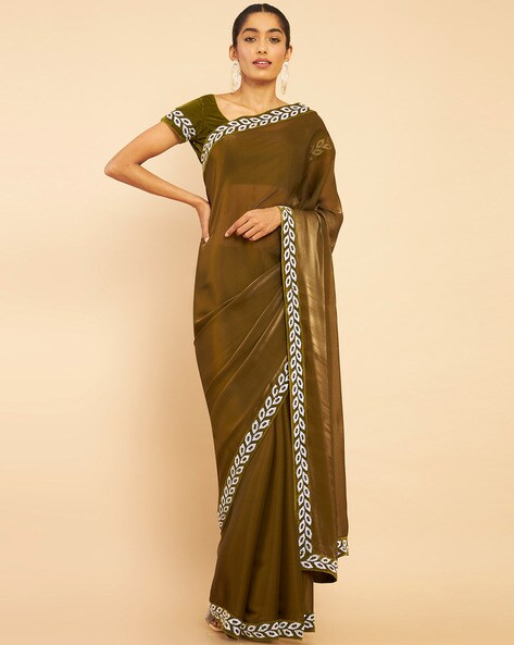 Silk Saree with Embellished Border