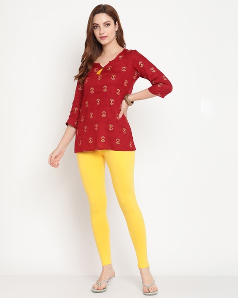 Buy Yellow Leggings for Women by Tag 7 Plus Online