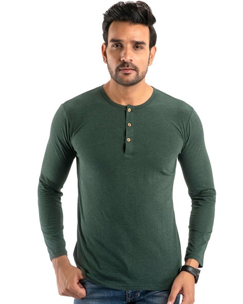 Regular Fit Henley-Neck T-shirt