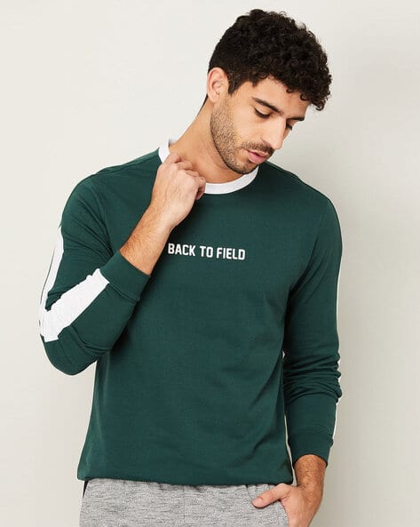 Typographic Print Round-Neck Sweatshirt