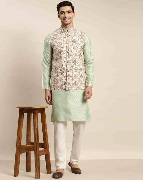 Embellished Kurta with Nehru Jacket