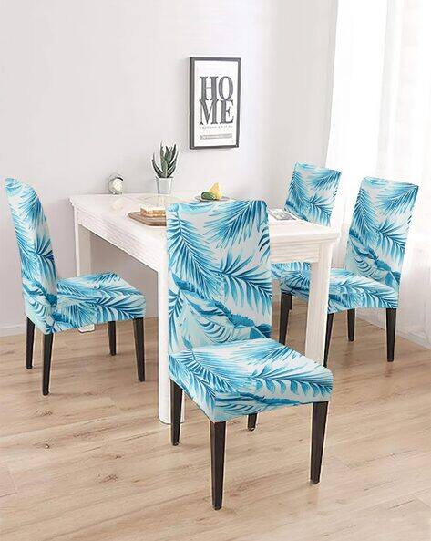 Cortina Eyelet Curtain Pack of 4 Dining Chair Slip Leaf  Covers