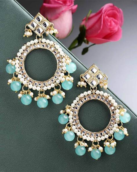 Turquoise Hoop Earrings - Buy Turquoise Hoop Earrings online in India