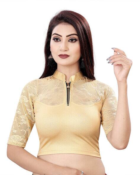 Solid Net Slip-on Blouse