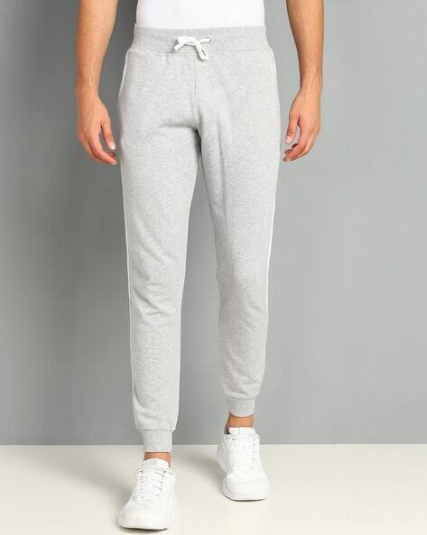 Men Solid Joggers with Contrast Taping