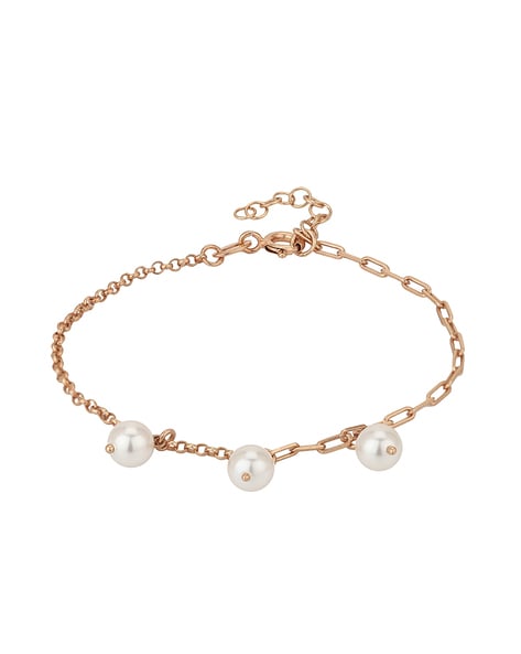 Dayna' Pearl Bridal Bracelet (Silver/Gold/Rose Gold) | Glam Couture