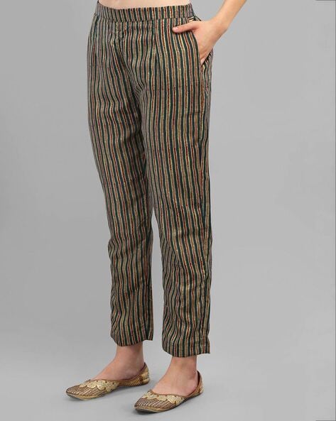 Get Tie Up Waist Striped Top & Pants Set at ₹ 3490
