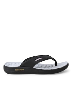 Black thick discount soled flip flops