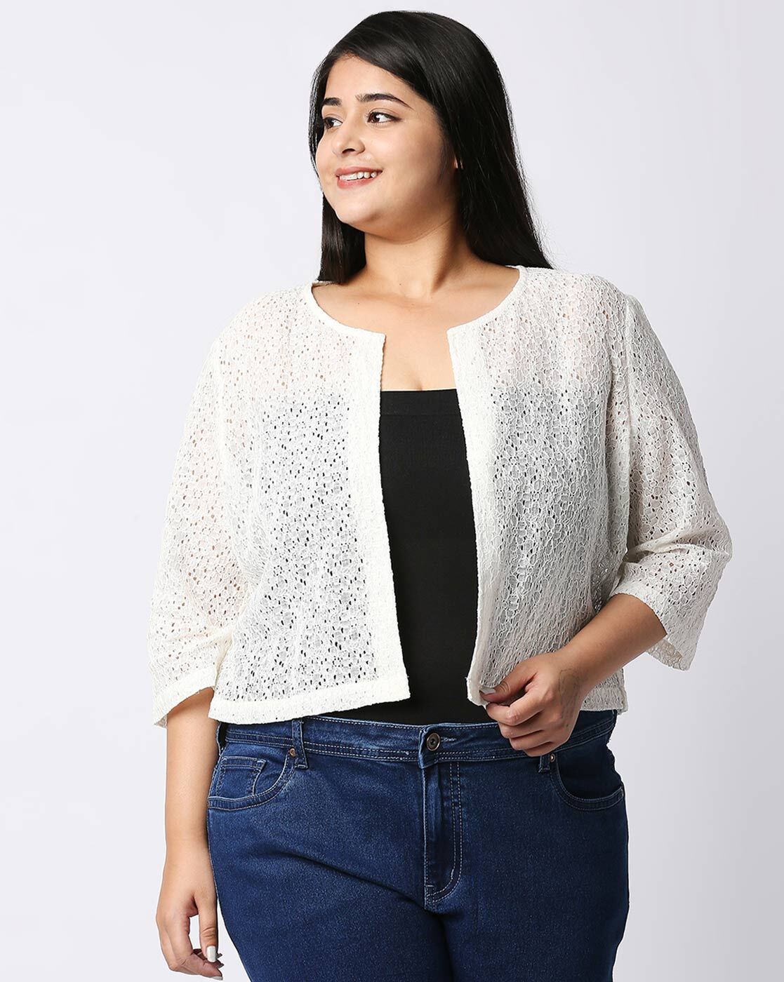 Plus size white clearance shrug