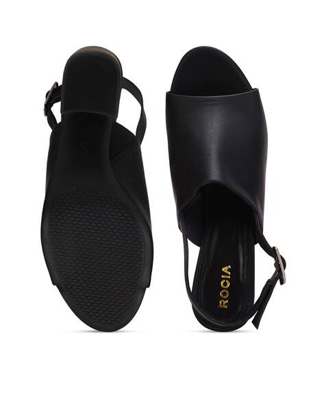 Buy Black Heeled Sandals for Women by ROCIA Online