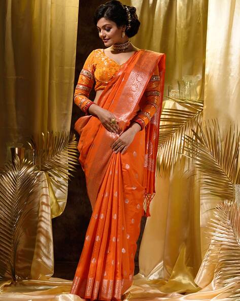 Red Pure Kanjivaram Silk Saree For Women Wedding – FOURMATCHING