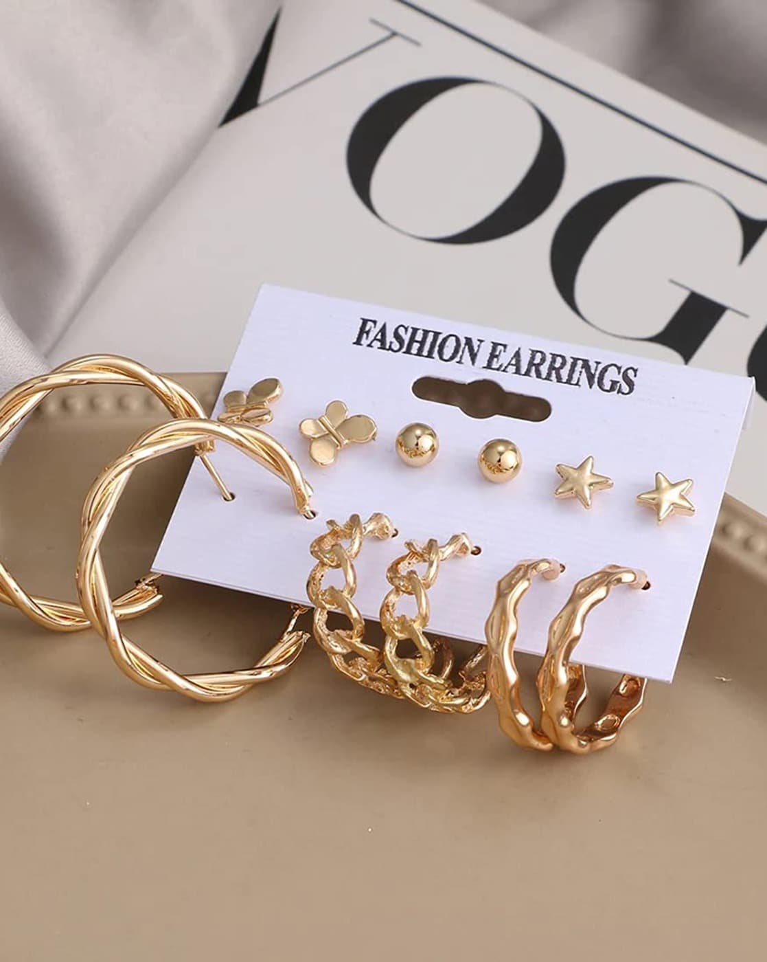 Fashion gold hot sale hoop earrings