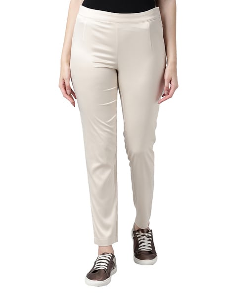 Buy Light Beige Pants for Women by GO COLORS Online