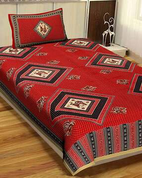 uniqchoice Micro Print Single Size Bedsheet with Pillow Cover-picture-47