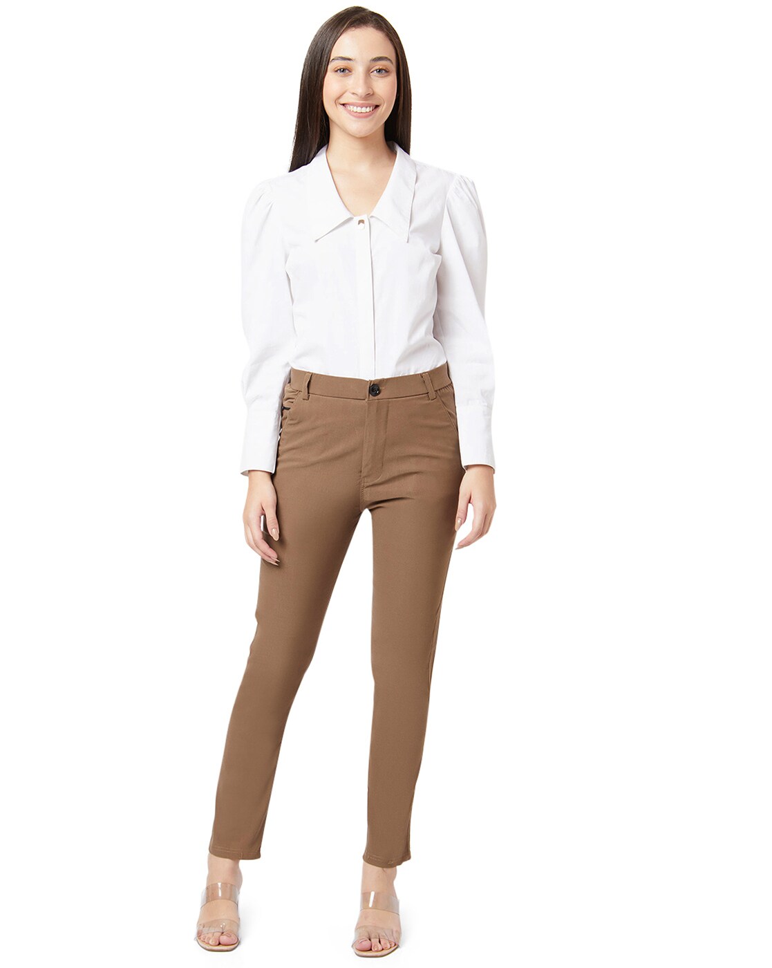 Women Coffee Brown Trousers  Buy Women Coffee Brown Trousers online in  India
