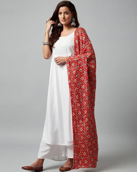 Rayon Plain Patiala with Dupatta - white – The Pajama Factory