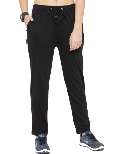 Women Straight Track Pant with Drawstring Waist