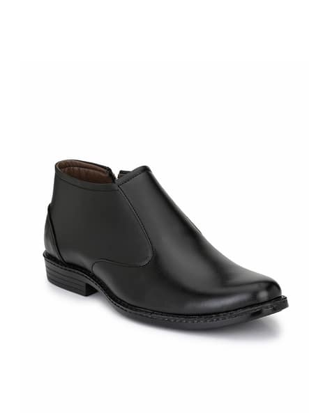 JOHN KARSUN Slip-On Stacked Formal Shoes with Side Zip