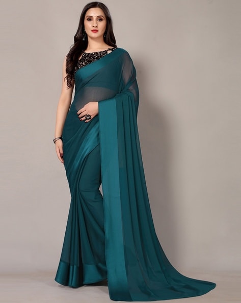 Buy Teal Sarees for Women by SHAILY Online