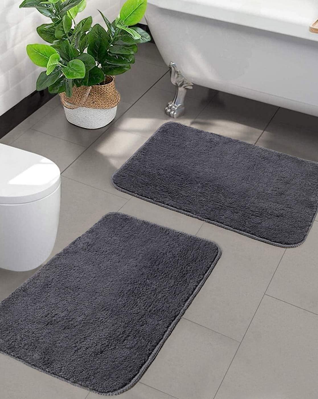 Buy Saral Home Multicolor Polyester 2571 GSM Bath Mats - Set of 2