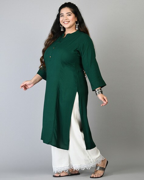 Embroidery and Heavy Sequence Work Green Straight Kurti With White Pant,  Ethnic Designer Wedding and Party Wear Dress for Women up to 5xl - Etsy