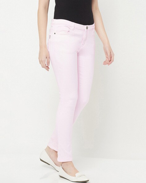 Skin-Fit Pink Jeggings