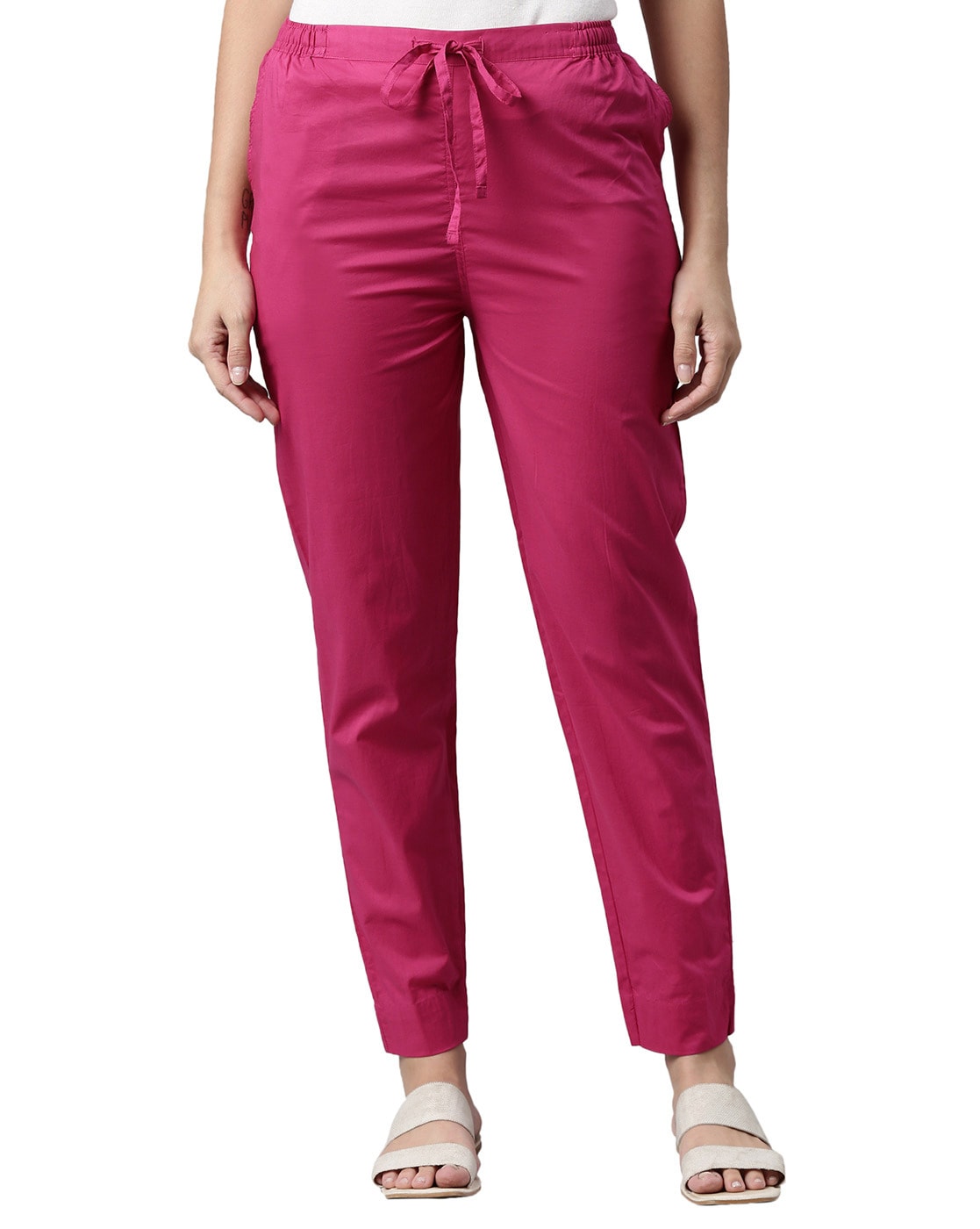 Buy Dark Pinks Pants for Women by GO COLORS Online