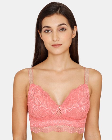 Buy Women's Zivame Pink Non Wired Full Coverage Bralette Bra Online