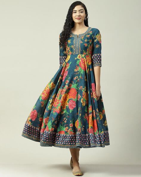 Buy Biba Womens Beige Printed Voile Tired Dress (Set of 2) online