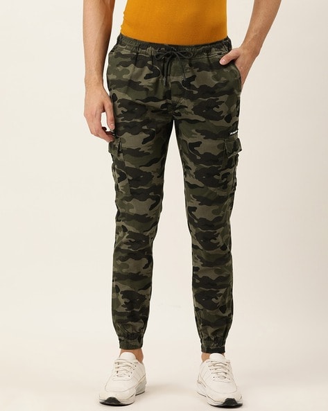 Buy t-base Olive Cotton Printed Jogger Pant For Men Online India