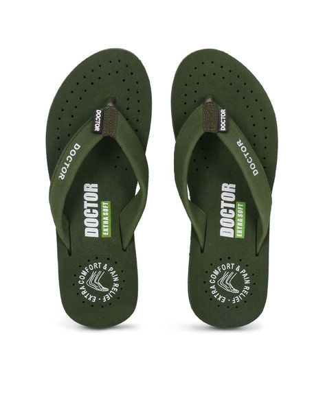 Brand Print Thong Strap Flip Flops