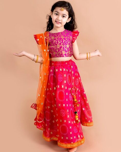 Navratri Kids Traditional Lehenga at Rs 999.00 | Kids Lehenga | ID:  26638431548