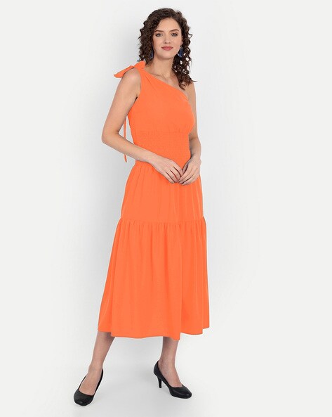 Buy Orange Dresses for Women by Minglay Online