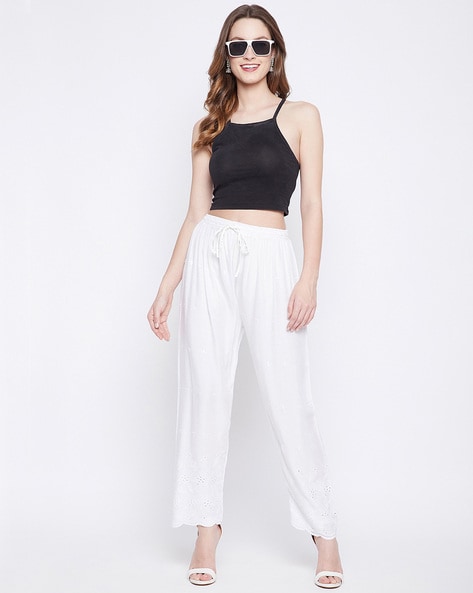 Lmtime Women's Summer 2 Piece Outfits Boho Casual Hanging Neck Sleeveless  Top Loose Wide Leg Pants Trousers Solid Color Two Piece Set Suit White L -  Walmart.com