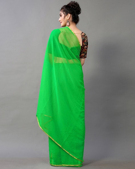 Utsav Fashion - #Parrot #Green Faux #Chiffon #Saree with Blouse Itemcode:  SGJ108 Price: $191.29 #Shop Now @ http://www.utsavfashion.com/saree/parrot- green-faux-chiffon-saree-with-blouse/sgj108-itemcode | Facebook