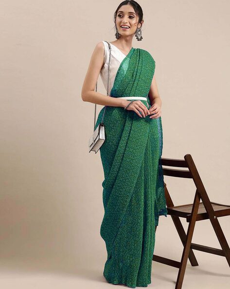 Dark Green Color Banarasi Silk Jacquard Work Designer Saree – Amrutamfab