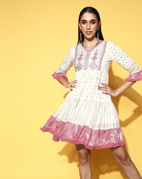 Buy Cream Dresses for Women by Ishin Online