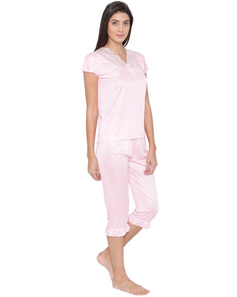Buy 2 Pcs Short Robe & Nightie Set in Pink Color Online India, Best Prices,  COD - Clovia