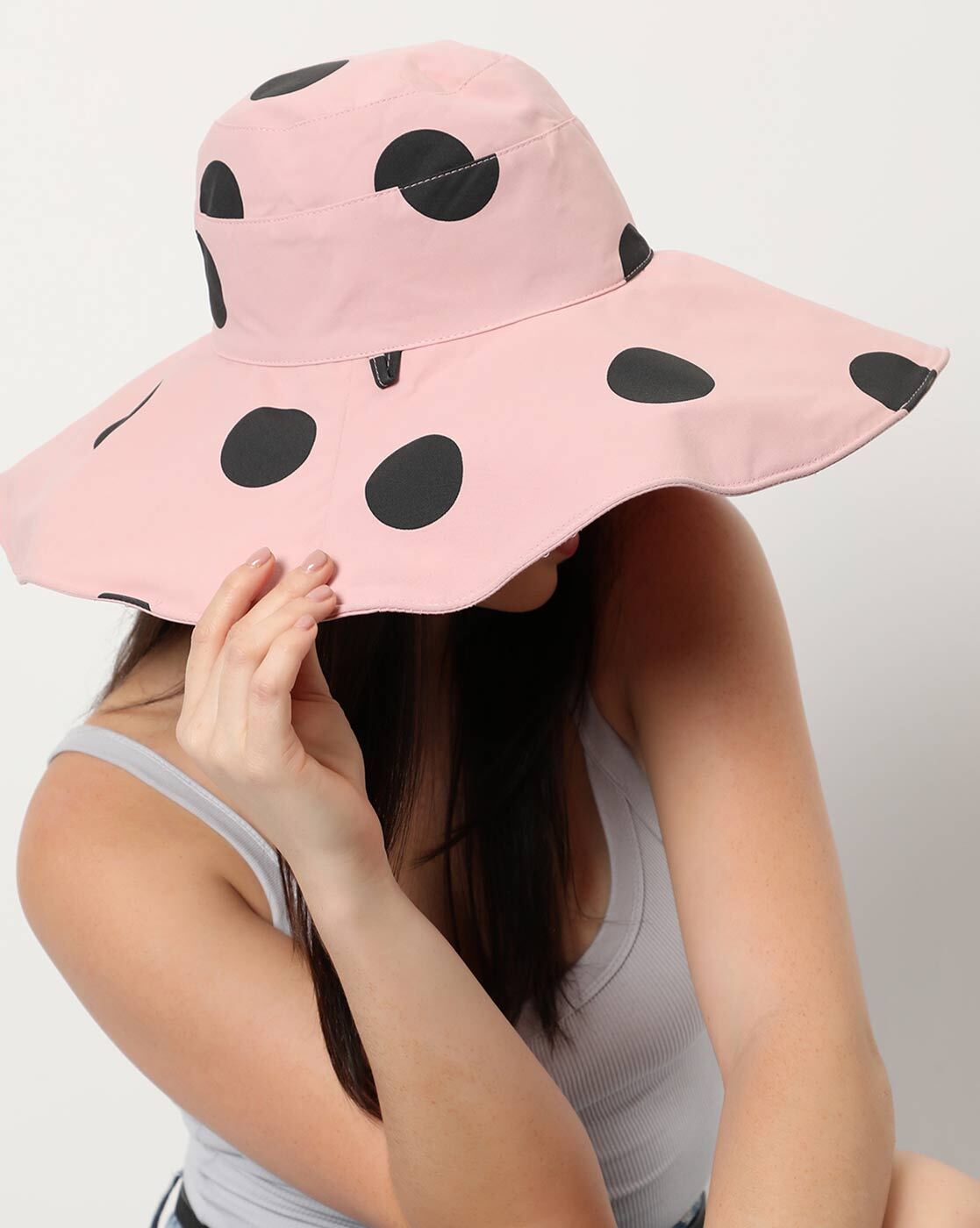 Stradivarius bucket hat in polka dot