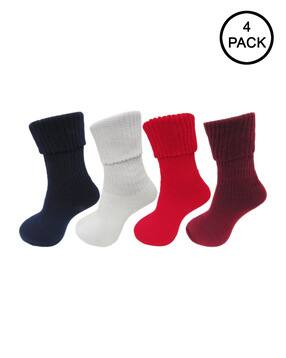 Pack of 4 Wool Mid-Calf Length Socks-image-45