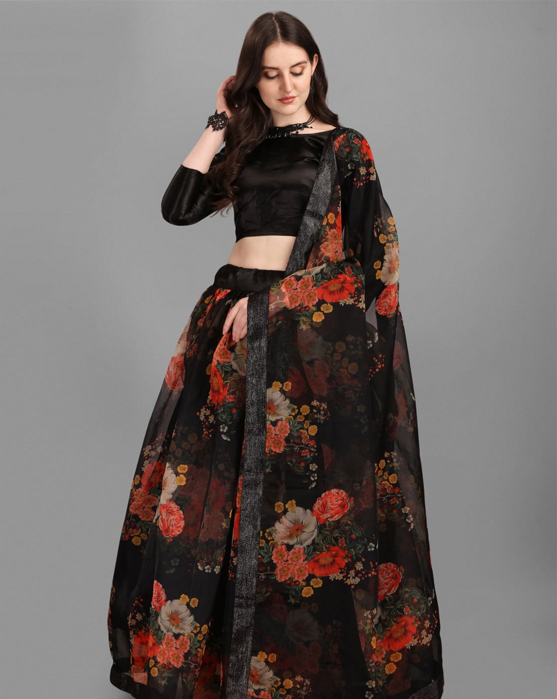 Buy online Floral Printed Lehenga Choli With Dupatta from ethnic wear for  Women by Anara for ₹899 at 81% off