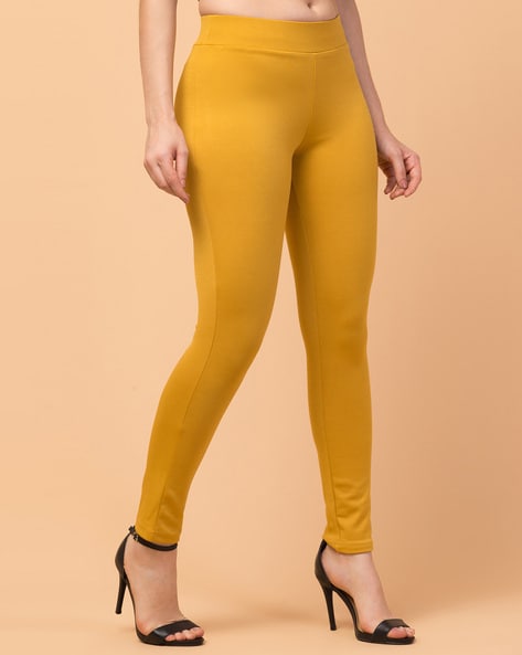 Lululemon Yellow/Mustard Color Block Leggings- Size 4 (Inseam 27