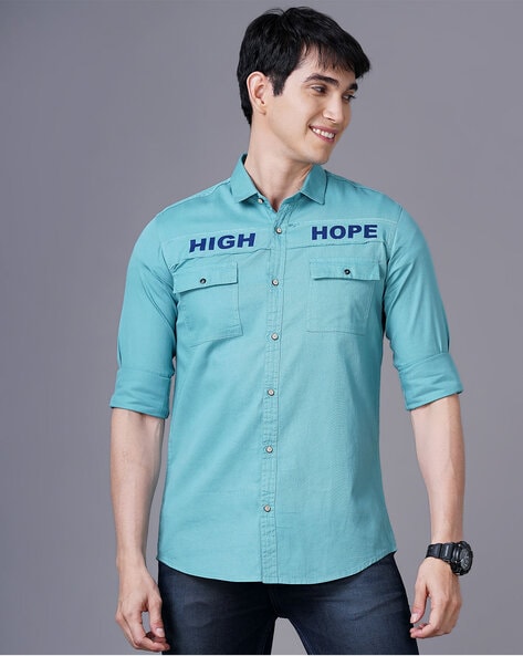 Buy Teal Blue Shirts for Men by K LARA Online