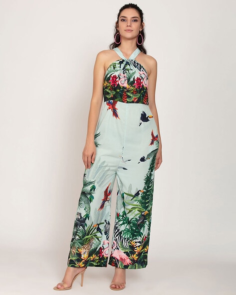 Jumpsuit with tropical print - LolaLiza