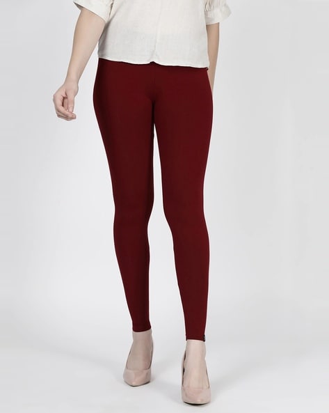 Twinbirds Burgandy Women Ankle Legging