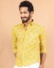 Purchase Newest Yellow Jaipuri Cotton Printed Shirt Online