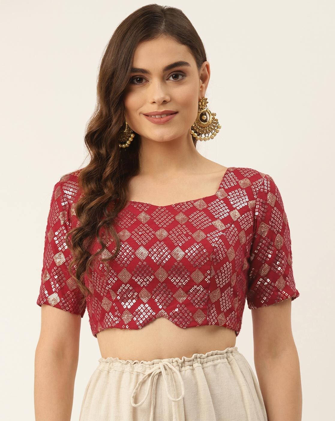 Embellished Slip-On Blouse